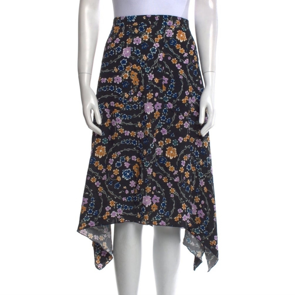 See by Chloé Floral Print Midi Length asymmetrical Skirt